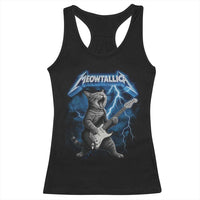 Funny Cat Playing Guitar Racerback Tank Top Vintage 90s Style Bootleg Graphic Rock Star Rock Cat - Wonder Print Shop