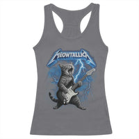 Funny Cat Playing Guitar Racerback Tank Top Vintage 90s Style Bootleg Graphic Rock Star Rock Cat - Wonder Print Shop