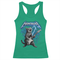 Funny Cat Playing Guitar Racerback Tank Top Vintage 90s Style Bootleg Graphic Rock Star Rock Cat - Wonder Print Shop