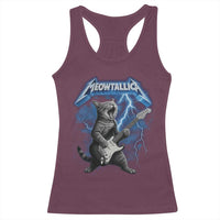 Funny Cat Playing Guitar Racerback Tank Top Vintage 90s Style Bootleg Graphic Rock Star Rock Cat - Wonder Print Shop