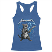 Funny Cat Playing Guitar Racerback Tank Top Vintage 90s Style Bootleg Graphic Rock Star Rock Cat - Wonder Print Shop