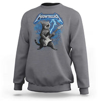 Funny Cat Playing Guitar Sweatshirt Vintage 90s Style Bootleg Graphic Rock Star Rock Cat - Wonder Print Shop