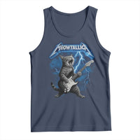 Funny Cat Playing Guitar Tank Top Vintage 90s Style Bootleg Graphic Rock Star Rock Cat - Wonder Print Shop