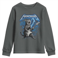 Funny Cat Playing Guitar Youth Sweatshirt Vintage 90s Style Bootleg Graphic Rock Star Rock Cat - Wonder Print Shop