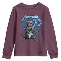 Funny Cat Playing Guitar Youth Sweatshirt Vintage 90s Style Bootleg Graphic Rock Star Rock Cat - Wonder Print Shop