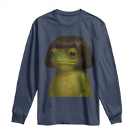 Funny Frog Bob Haircut Meme Long Sleeve Shirt Silly Toad Trends - Wonder Print Shop
