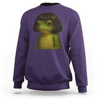 Funny Frog Bob Haircut Meme Sweatshirt Silly Toad Trends - Wonder Print Shop