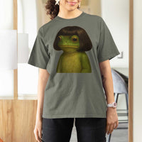 Funny Frog Bob Haircut Meme T Shirt For Women Silly Toad Trends - Wonder Print Shop
