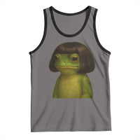 Funny Frog Bob Haircut Meme Tank Top Silly Toad Trends - Wonder Print Shop