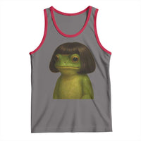 Funny Frog Bob Haircut Meme Tank Top Silly Toad Trends - Wonder Print Shop
