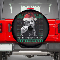 Funny Ugly Christmas Spare Tire Cover Funny Mafia Gangster Santa Sopranos Smoking - Wonder Print Shop