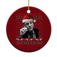 Funny Ugly Christmas Ceramic Ornament Funny Mafia Gangster Santa Sopranos Smoking - Wonder Print Shop