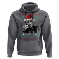 Funny Ugly Christmas Hoodie Funny Mafia Gangster Santa Sopranos Smoking - Wonder Print Shop