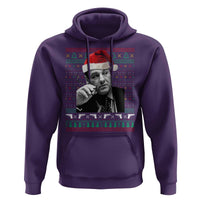 Funny Ugly Christmas Hoodie Funny Mafia Gangster Santa Sopranos Smoking - Wonder Print Shop