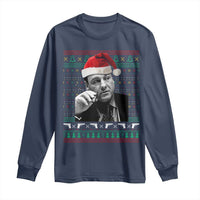 Funny Ugly Christmas Long Sleeve Shirt Funny Mafia Gangster Santa Sopranos Smoking - Wonder Print Shop