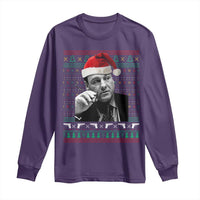 Funny Ugly Christmas Long Sleeve Shirt Funny Mafia Gangster Santa Sopranos Smoking - Wonder Print Shop