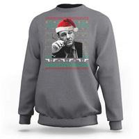 Funny Ugly Christmas Sweatshirt Funny Mafia Gangster Santa Sopranos Smoking - Wonder Print Shop