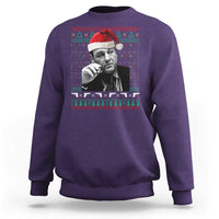 Funny Ugly Christmas Sweatshirt Funny Mafia Gangster Santa Sopranos Smoking - Wonder Print Shop