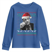 Funny Ugly Christmas Youth Sweatshirt Funny Mafia Gangster Santa Sopranos Smoking - Wonder Print Shop