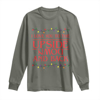 I Love You To The Upside Down Stranger Christmas Long Sleeve Shirt And Back Ugly Xmas Lights - Wonder Print Shop