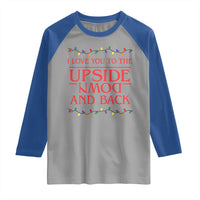 I Love You To The Upside Down Stranger Christmas Raglan Shirt And Back Ugly Xmas Lights - Wonder Print Shop