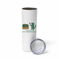 Sarcastic Cat Meme Skinny Tumbler Weirdcore Dark Humor - Wonder Print Shop