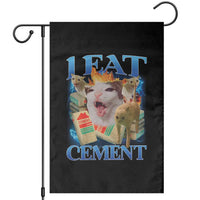 I Eat Cement Cursed Cat Garden Flag Funny Cat Meme Ironic - Wonder Print Shop