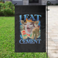 I Eat Cement Cursed Cat Garden Flag Funny Cat Meme Ironic - Wonder Print Shop