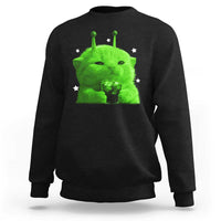 Funny Alien Cat Meme Sweatshirt Funny Kitten 90s Retro Vintage Graphic Weird Cats Y2k - Wonder Print Shop