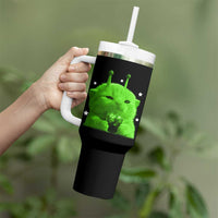 Funny Alien Cat Meme Tumbler With Handle Funny Kitten 90s Retro Vintage Graphic Weird Cats Y2k - Wonder Print Shop