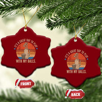 Funny Golf Ceramic Ornament Retro Its A Great Day To Play With My Balls - Wonder Print Shop