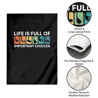 Life is Full of Important Choices Garden Flag Funny Retro Golfing Clubs Golf Lover Gift - Wonder Print Shop