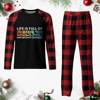 Life is Full of Important Choices Plaid Pajama Set Funny Retro Golfing Clubs Golf Lover Gift - Wonder Print Shop