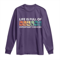 Life is Full of Important Choices Long Sleeve Shirt Funny Retro Golfing Clubs Golf Lover Gift - Wonder Print Shop