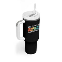 Life is Full of Important Choices Tumbler With Handle Funny Retro Golfing Clubs Golf Lover Gift - Wonder Print Shop