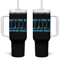 Funny Life is Full of Important Choices Golf Lovers Tumbler With Handle Golfing Clubs - Wonder Print Shop