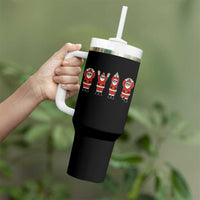Santa O-H-I-O State Tumbler With Handle Funny Santa Christmas Ohio Midwestern Party Team - Wonder Print Shop