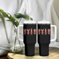 Santa O-H-I-O State Tumbler With Handle Funny Santa Christmas Ohio Midwestern Party Team - Wonder Print Shop