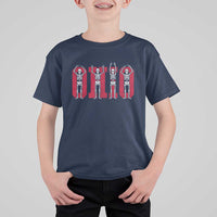 O-H-I-O State T Shirt For Kid Funny Skeletons Ohio Vintage Halloween Team - Wonder Print Shop