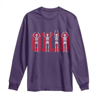 O-H-I-O State Long Sleeve Shirt Funny Skeletons Ohio Vintage Halloween Team - Wonder Print Shop