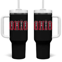 O-H-I-O State Tumbler With Handle Funny Skeletons Ohio Vintage Halloween Team - Wonder Print Shop