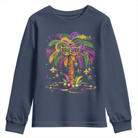 Mardi Gras Bead Tree Youth Sweatshirt Carnival New Orleans Hawaiian Tropical Palm Tree 2025