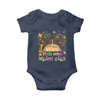 Little Miss Mardi Gras Afro Messy Bun Girls Baby Onesie
