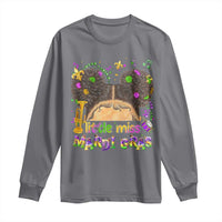 Little Miss Mardi Gras Afro Messy Bun Girls Long Sleeve Shirt