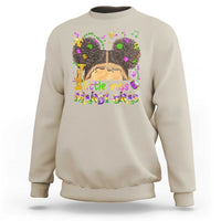 Little Miss Mardi Gras Afro Messy Bun Girls Sweatshirt