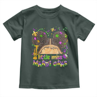 Little Miss Mardi Gras Afro Messy Bun Girls Toddler T Shirt