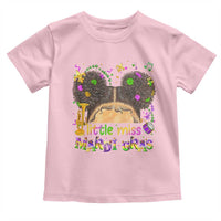 Little Miss Mardi Gras Afro Messy Bun Girls Toddler T Shirt