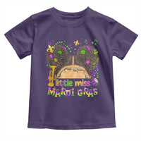 Little Miss Mardi Gras Afro Messy Bun Girls Toddler T Shirt