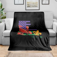Louisiana Throw Blanket Louisiana New Orleans Party Custume Beads - Wonder Print Shop
