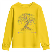 Coquette Bow Mardi Gras Bead Tree Youth Sweatshirt Carnival New Orleans 2025